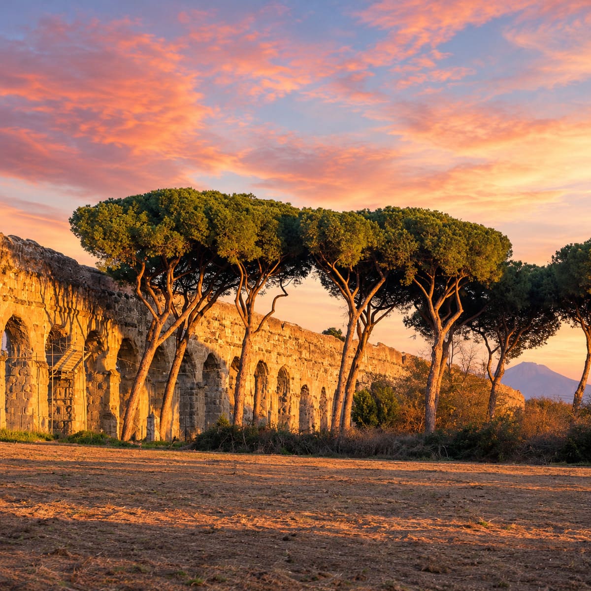L'ancien parc de l'aqueduc romain à Rome, Italie